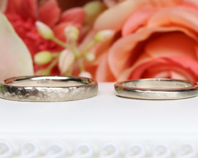 結婚指輪（彫金工法）スターダストつや消しハンマー