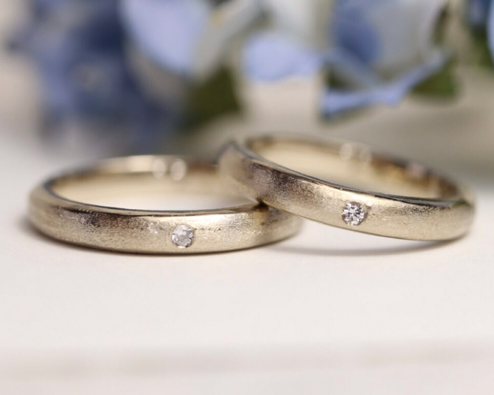 結婚指輪（彫金工法）ダイヤモンド伏込み留めスターダスト