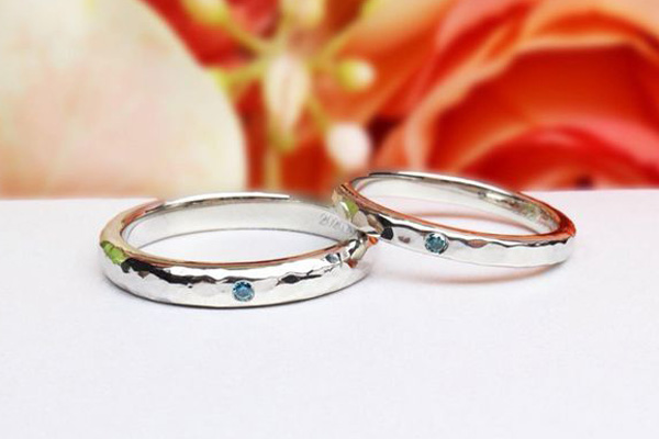 mens2 | 工房Smith札幌 鏡面ハンマー加工×ブルーダイヤで存在感たっぷり