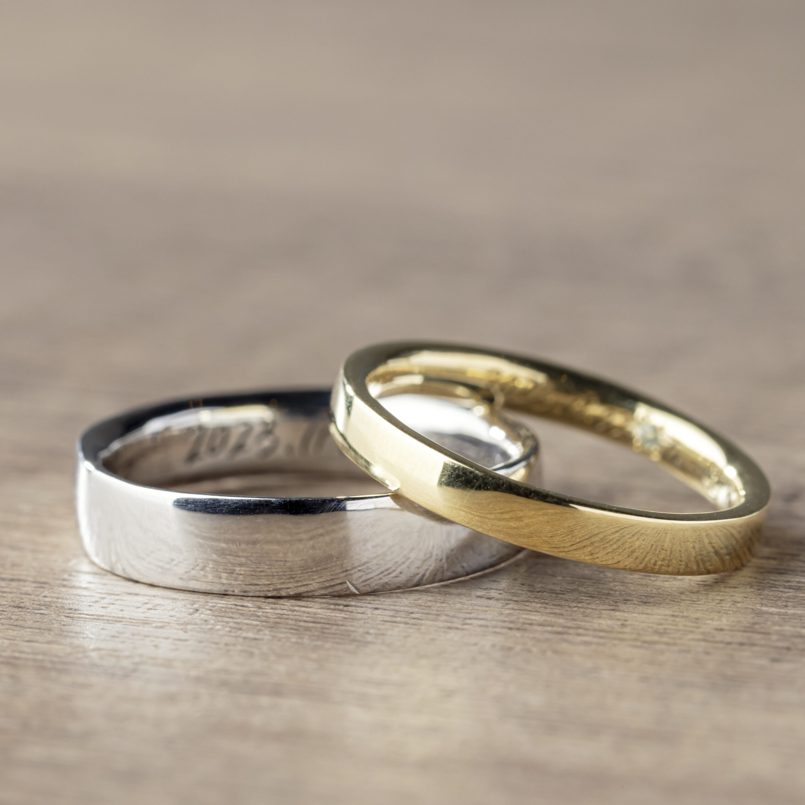 結婚指輪（彫金工法）鏡面