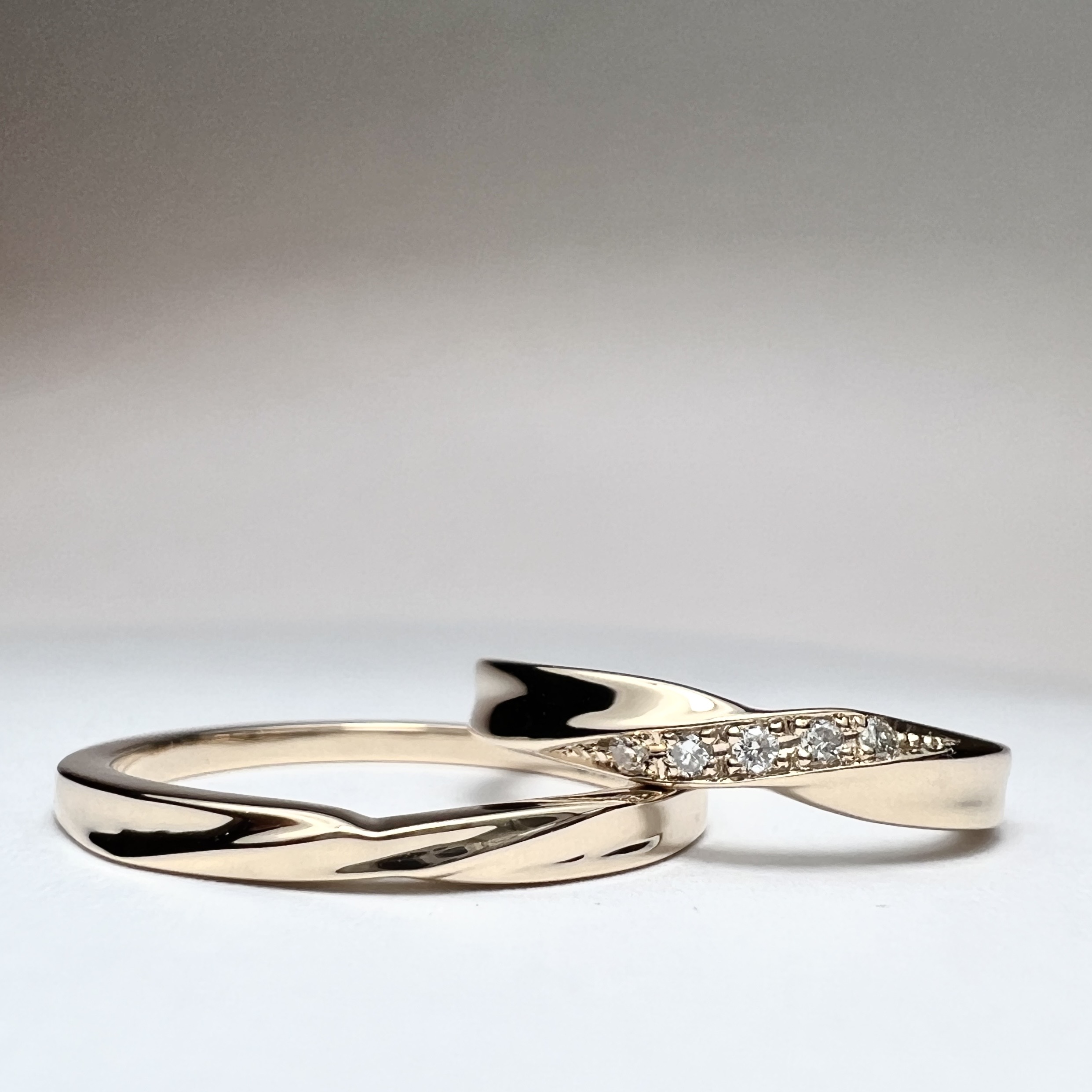 結婚指輪（WAX工法）ダイヤモンド彫り留め鏡面