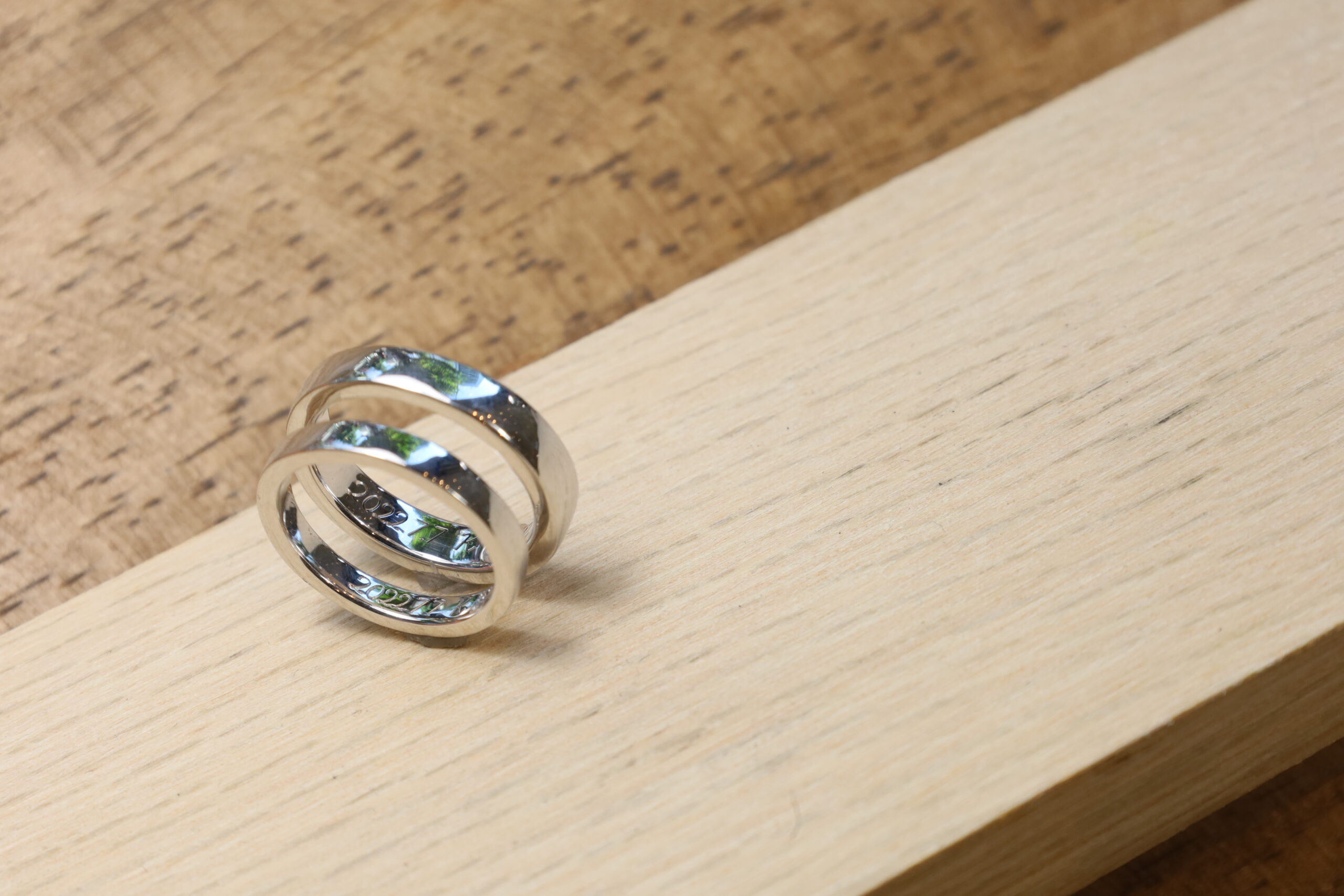 ペアリング（彫金工法）カラーコーティングレーザー刻印鏡面