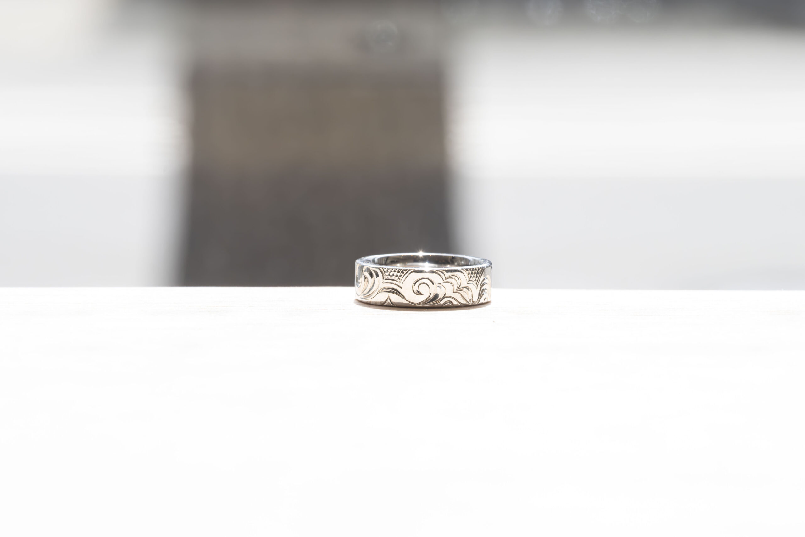 ペアリング（彫金工法）アイヌ紋様(アトゥイ)