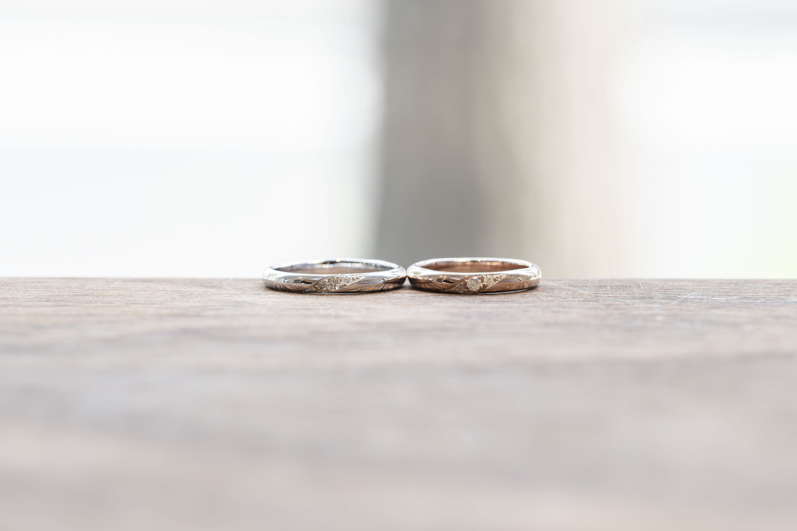 ペアリング（彫金工法）ダイヤモンド彫り留めカラーコーティング鏡面