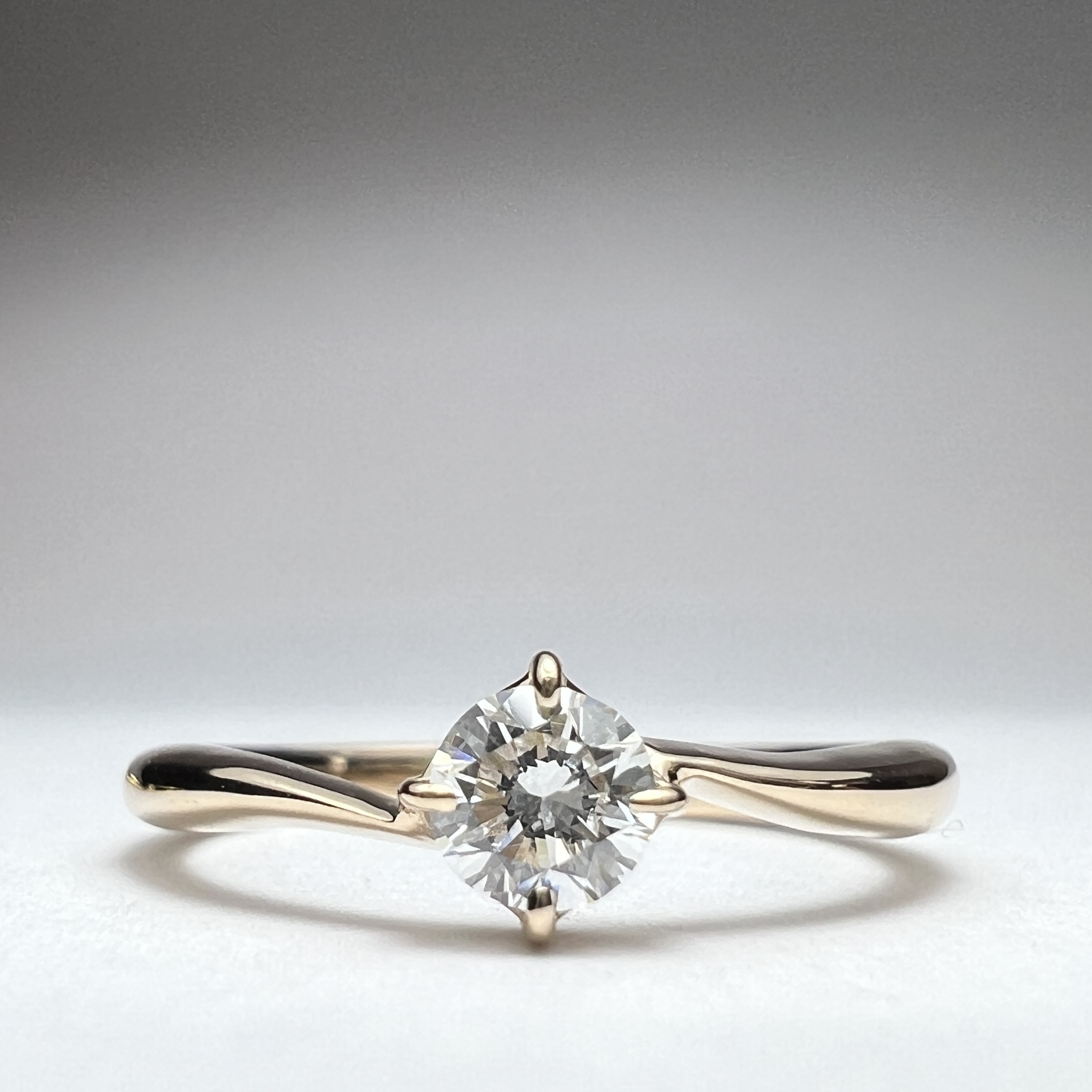 婚約指輪（WAX工法）ダイヤモンド4本爪鏡面