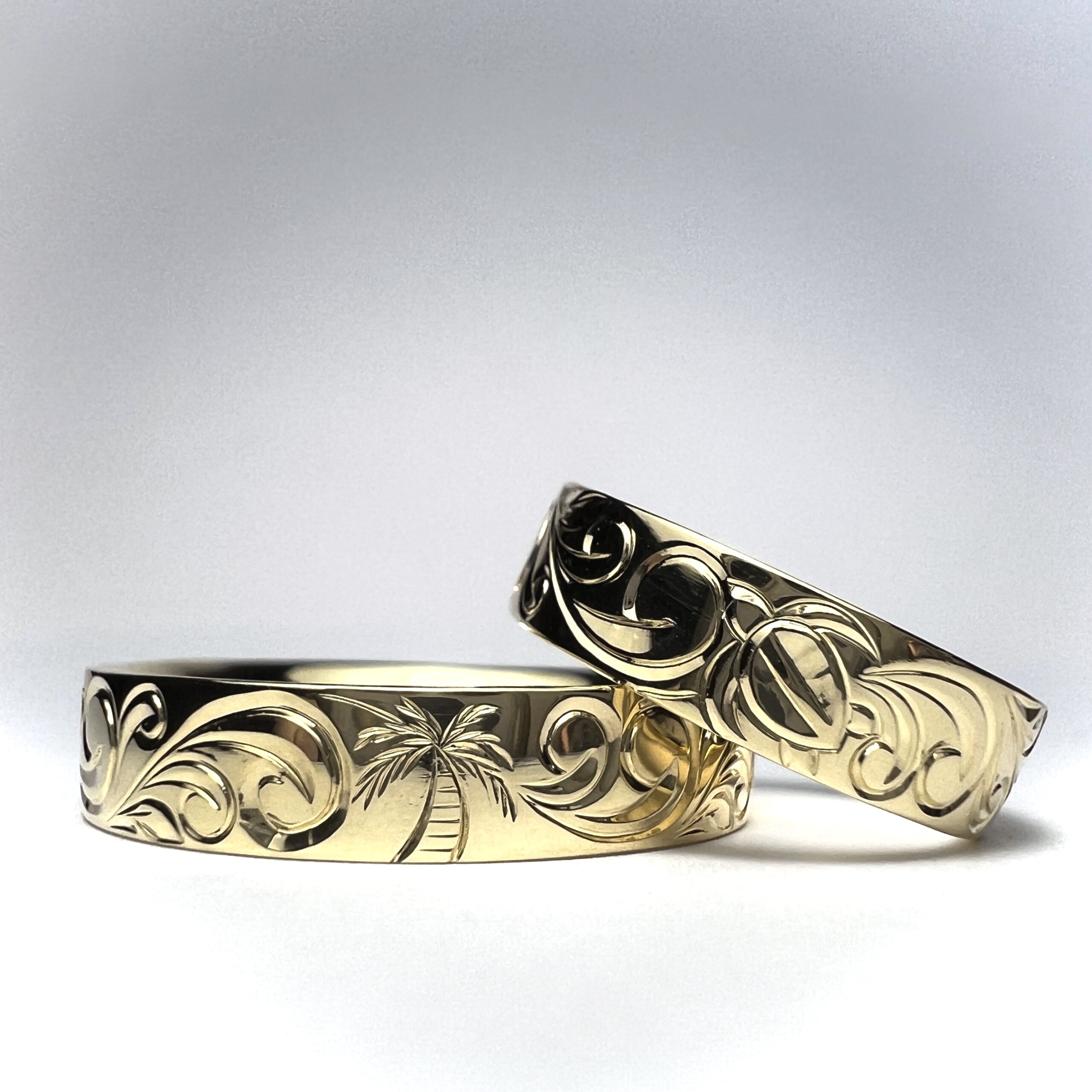 結婚指輪（彫金工法）ハワイアン