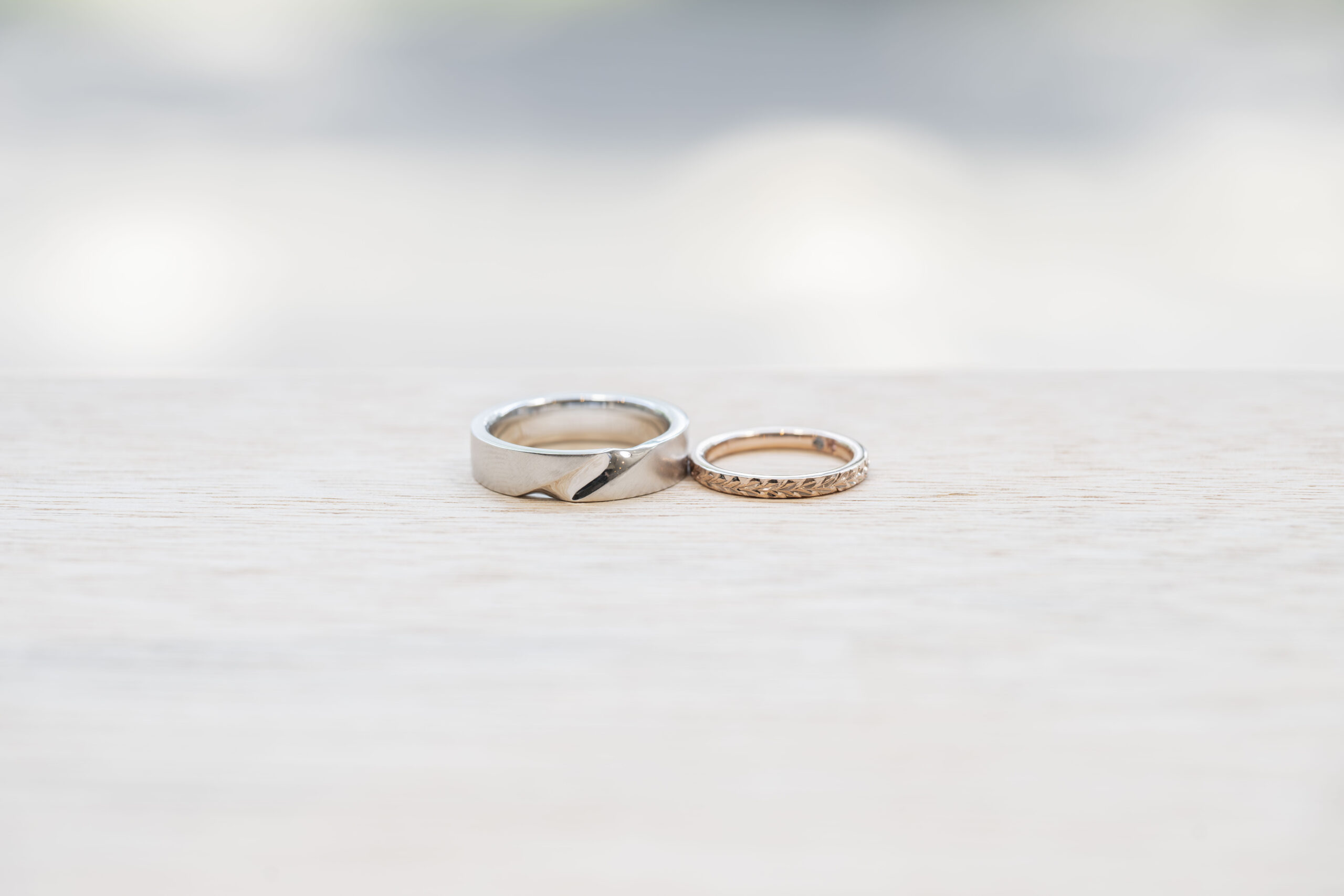 ペアリング（彫金工法）カラーコーティングハワイアンメビウス鏡面