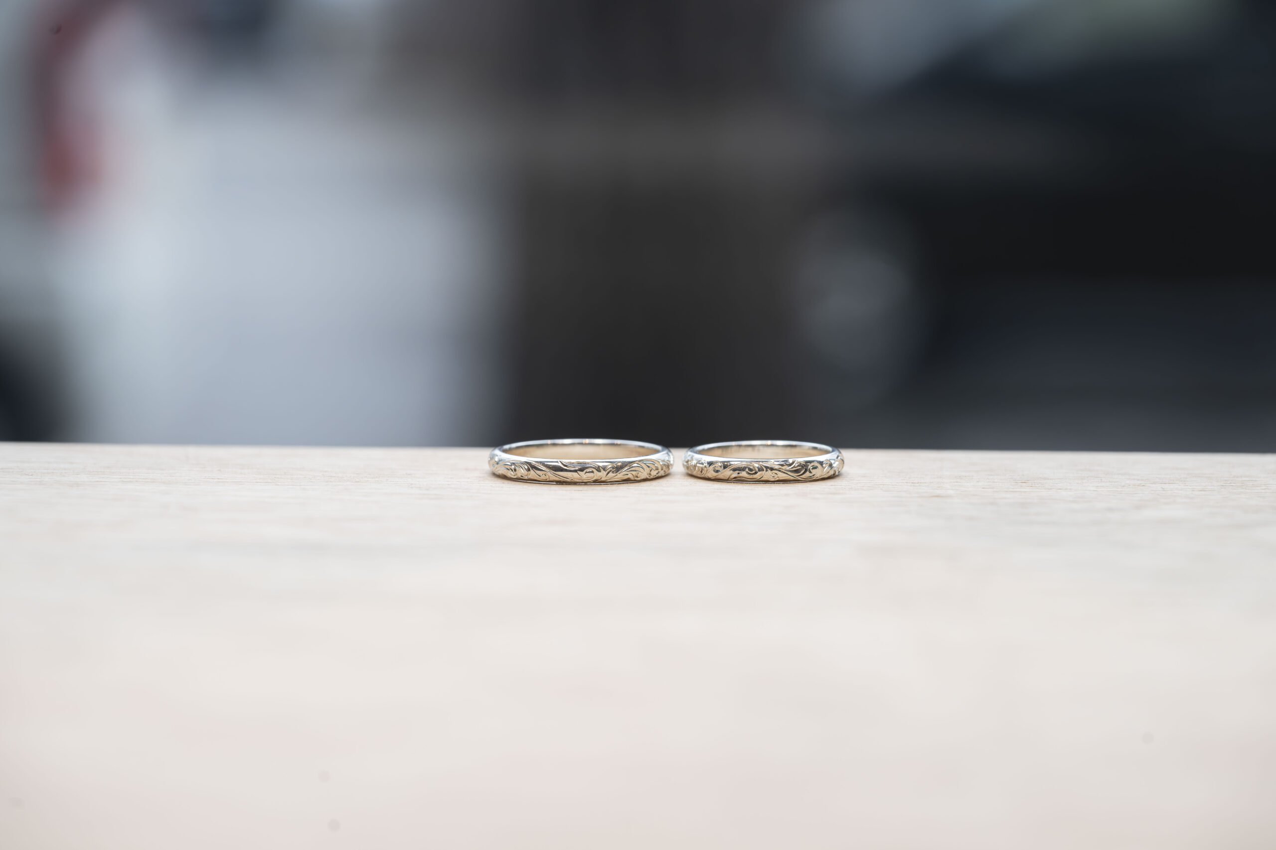 ペアリング（彫金工法）ハワイアンレーザー刻印鏡面