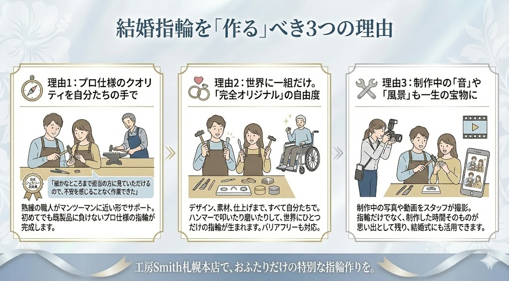 | 工房Smith札幌 結婚指輪を「作る」べき3つの理由