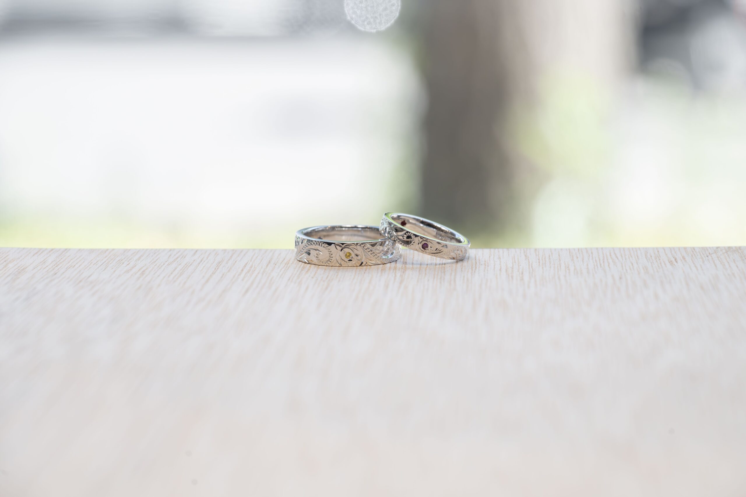 ペアリングサファイアルビーハワイアン鏡面